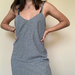 Silver sparkly shift dress
